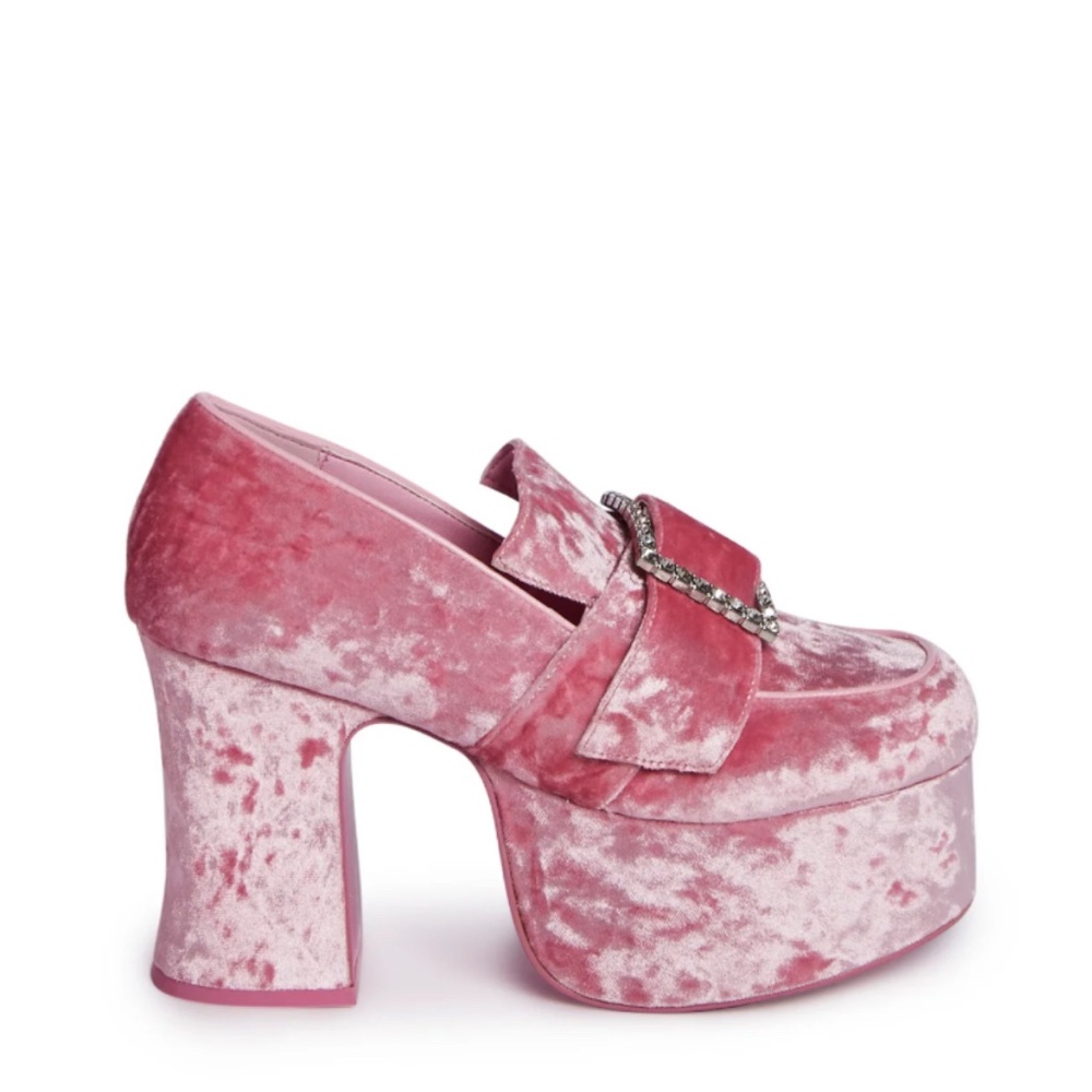 YRU Pink Velvet Platform Shoes - Picture 9 of 10